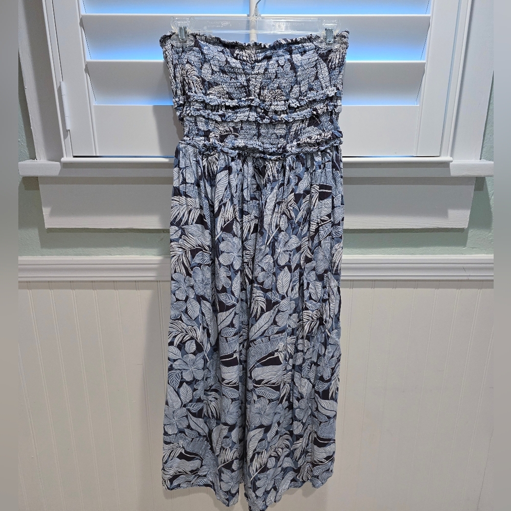 O'Neill Blue and White Floral Maxi Dress